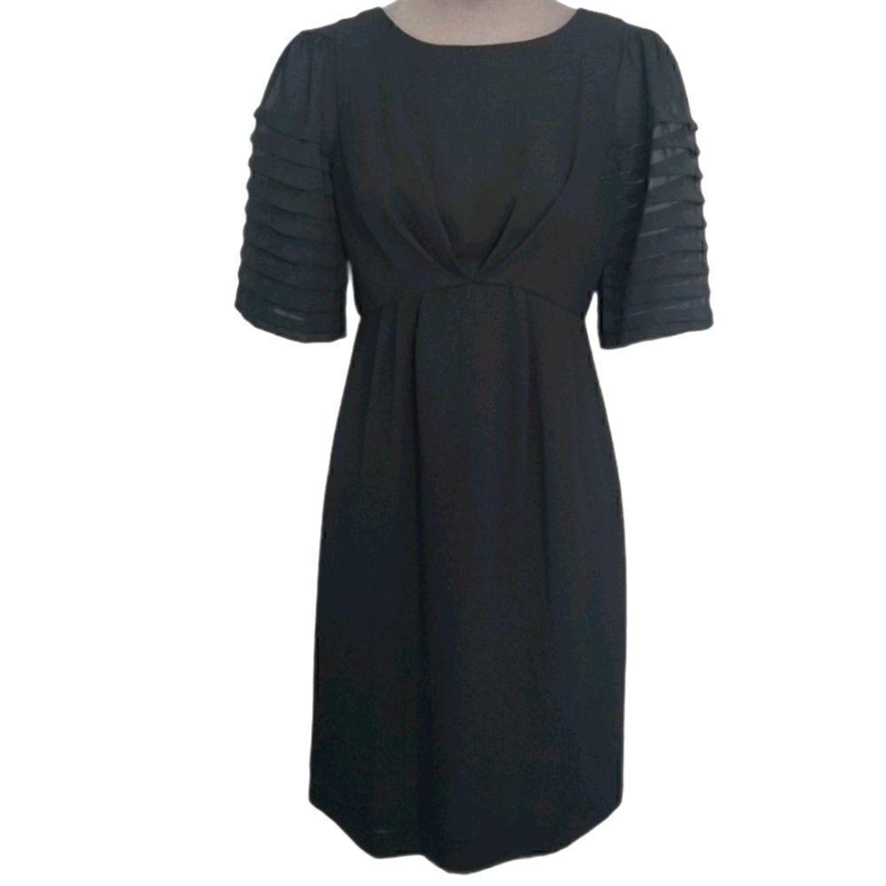 NWT MAX AND CLEO OLIVIA BLACK DRESS W/ SHEER SLEEVES